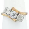 3.5ctw Round Cut Two Tone Bypass Engagement Ring
