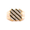 Channel Set Cluster White Sapphire Unisex Ring