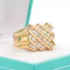 Channel Set Cluster White Sapphire Unisex Ring