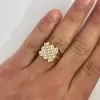 Channel Set Cluster White Sapphire Unisex Ring