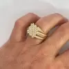 Channel Set Cluster White Sapphire Unisex Ring