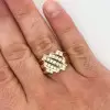 Channel Set Cluster White Sapphire Unisex Ring