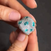 6ctw Multi-cut Blue Paraiba Scattered Paved Cocktail Ring