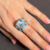 6ctw Multi-cut Blue Paraiba Scattered Paved Cocktail Ring