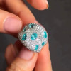 6ctw Multi-cut Blue Paraiba Scattered Paved Cocktail Ring