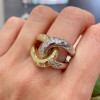 Flush Set Two Tone Cross Intertwined Unisex Ring
