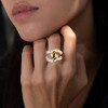 Flush Set Two Tone Cross Intertwined Unisex Ring
