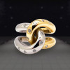 Flush Set Two Tone Cross Intertwined Unisex Ring