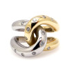 Flush Set Two Tone Cross Intertwined Unisex Ring