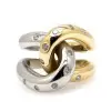Flush Set Two Tone Cross Intertwined Unisex Ring