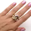 Flush Set Two Tone Cross Intertwined Unisex Ring