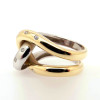 Flush Set Two Tone Cross Intertwined Unisex Ring