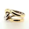 Flush Set Two Tone Cross Intertwined Unisex Ring