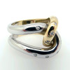 Flush Set Two Tone Cross Intertwined Unisex Ring