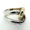 Flush Set Two Tone Cross Intertwined Unisex Ring