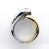 Flush Set Two Tone Cross Intertwined Unisex Ring