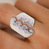 4ctw Marquise Cut Asymmetric Vintage Cocktail Ring