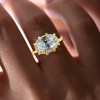 5ct Oval Cut Paved Two Tone Engagement Ring