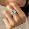 5ct Oval Cut Paved Two Tone Engagement Ring