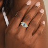 5ct Oval Cut Paved Two Tone Engagement Ring