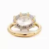 5ct Oval Cut Paved Two Tone Engagement Ring