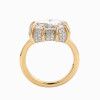 5ct Oval Cut Paved Two Tone Engagement Ring