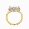 5ct Oval Cut Paved Two Tone Engagement Ring