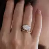 5ct Oval Cut Paved Two Tone Engagement Ring