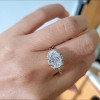 5ct Oval Cut Paved Two Tone Engagement Ring