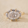 5ct Oval Cut Paved Two Tone Engagement Ring