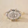 5ct Oval Cut Paved Two Tone Engagement Ring