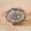 5ct Oval Cut Paved Two Tone Engagement Ring