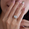 5ct Oval Cut Paved Two Tone Engagement Ring