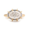 5ct Oval Cut Paved Two Tone Engagement Ring