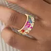 3ctw Scattered Paved Multicolor Sapphire Rainbow Starry Ring