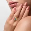 3ctw Scattered Paved Multicolor Sapphire Rainbow Starry Ring