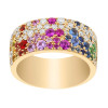 3ctw Scattered Paved Multicolor Sapphire Rainbow Starry Ring
