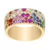3ctw Scattered Paved Multicolor Sapphire Rainbow Starry Ring