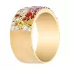 3ctw Scattered Paved Multicolor Sapphire Rainbow Starry Ring