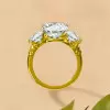 7ctw Cushion Cut Vintage Filigree Three Stone Engagement Ring