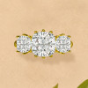 7ctw Cushion Cut Vintage Filigree Three Stone Engagement Ring