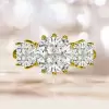 7ctw Cushion Cut Vintage Filigree Three Stone Engagement Ring