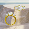 7ctw Cushion Cut Vintage Filigree Three Stone Engagement Ring