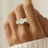 7ctw Cushion Cut Vintage Filigree Three Stone Engagement Ring