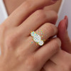 7ctw Cushion Cut Vintage Filigree Three Stone Engagement Ring