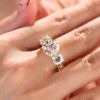 7ctw Cushion Cut Vintage Filigree Three Stone Engagement Ring