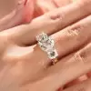 7ctw Cushion Cut Vintage Filigree Three Stone Engagement Ring