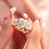 7ctw Cushion Cut Vintage Filigree Three Stone Engagement Ring