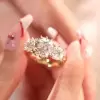 7ctw Cushion Cut Vintage Filigree Three Stone Engagement Ring