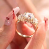 7ctw Cushion Cut Vintage Filigree Three Stone Engagement Ring